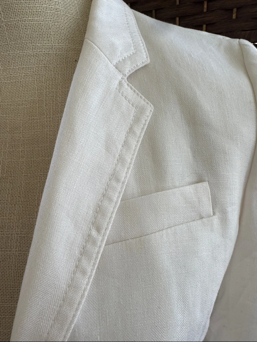 J. Crew Women's Cream Linen Single-Breasted Blazer - Picture 6 of 16